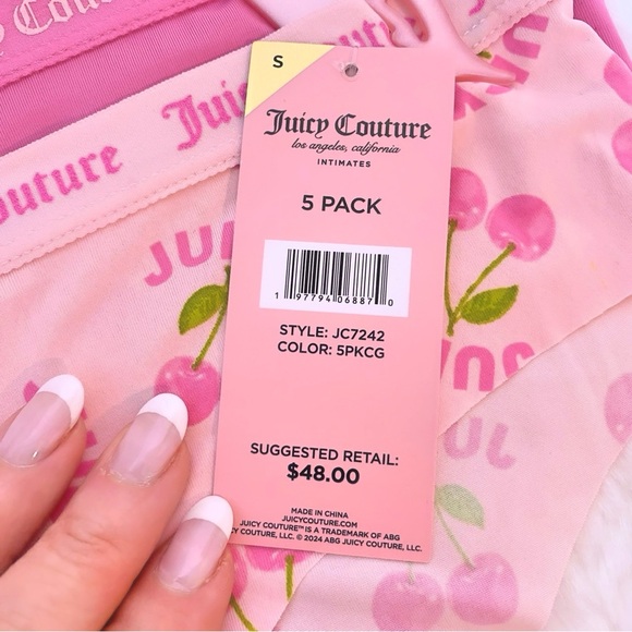 Juicy Couture Bikini Brief Pink, Black, White, Gray Logo 5 Panties Set Size S - Picture 8 of 10